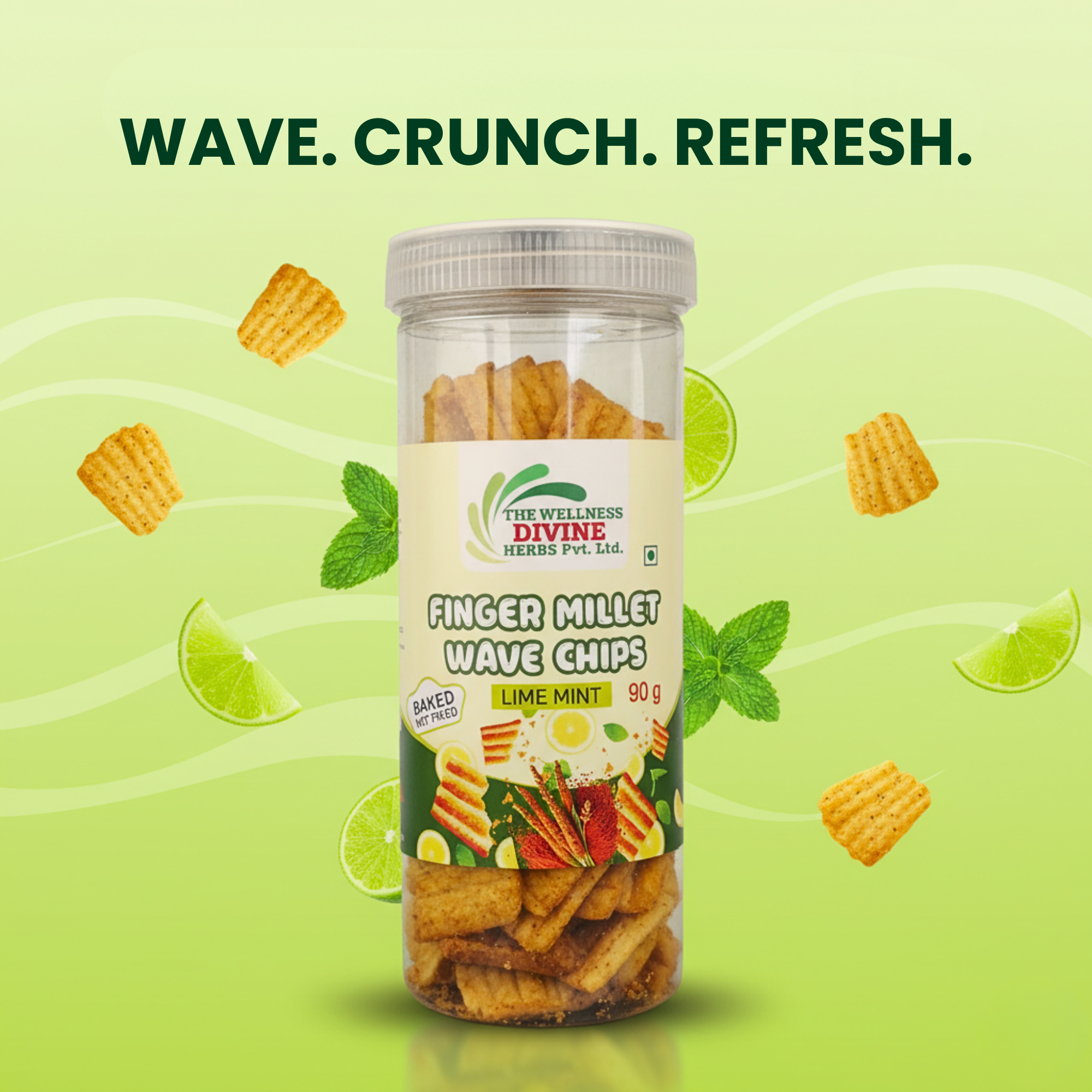 Finger Millet Wave Chips – Lime Mint