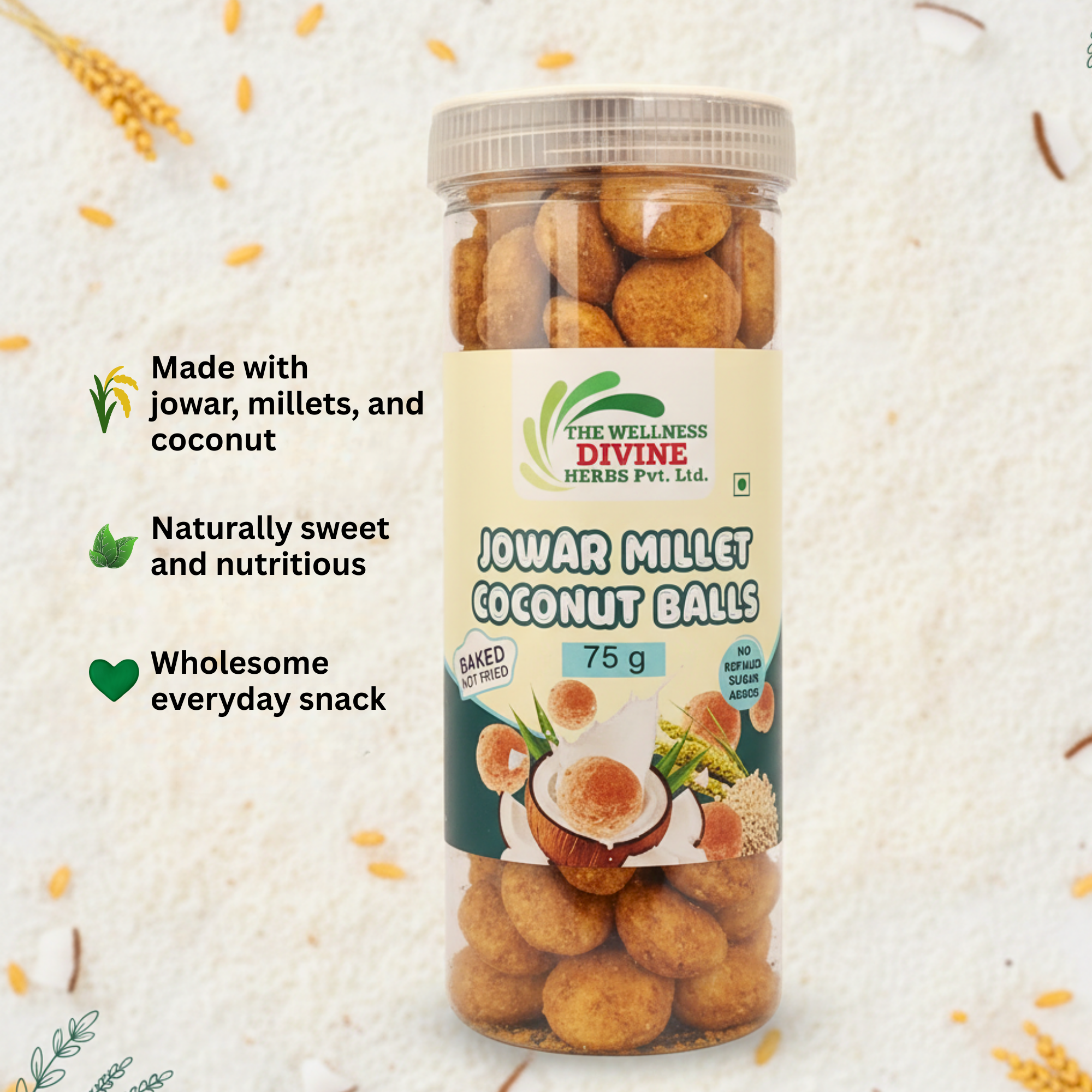 Jowar Millet Coconut Balls – Nutty & Wholesome Bite