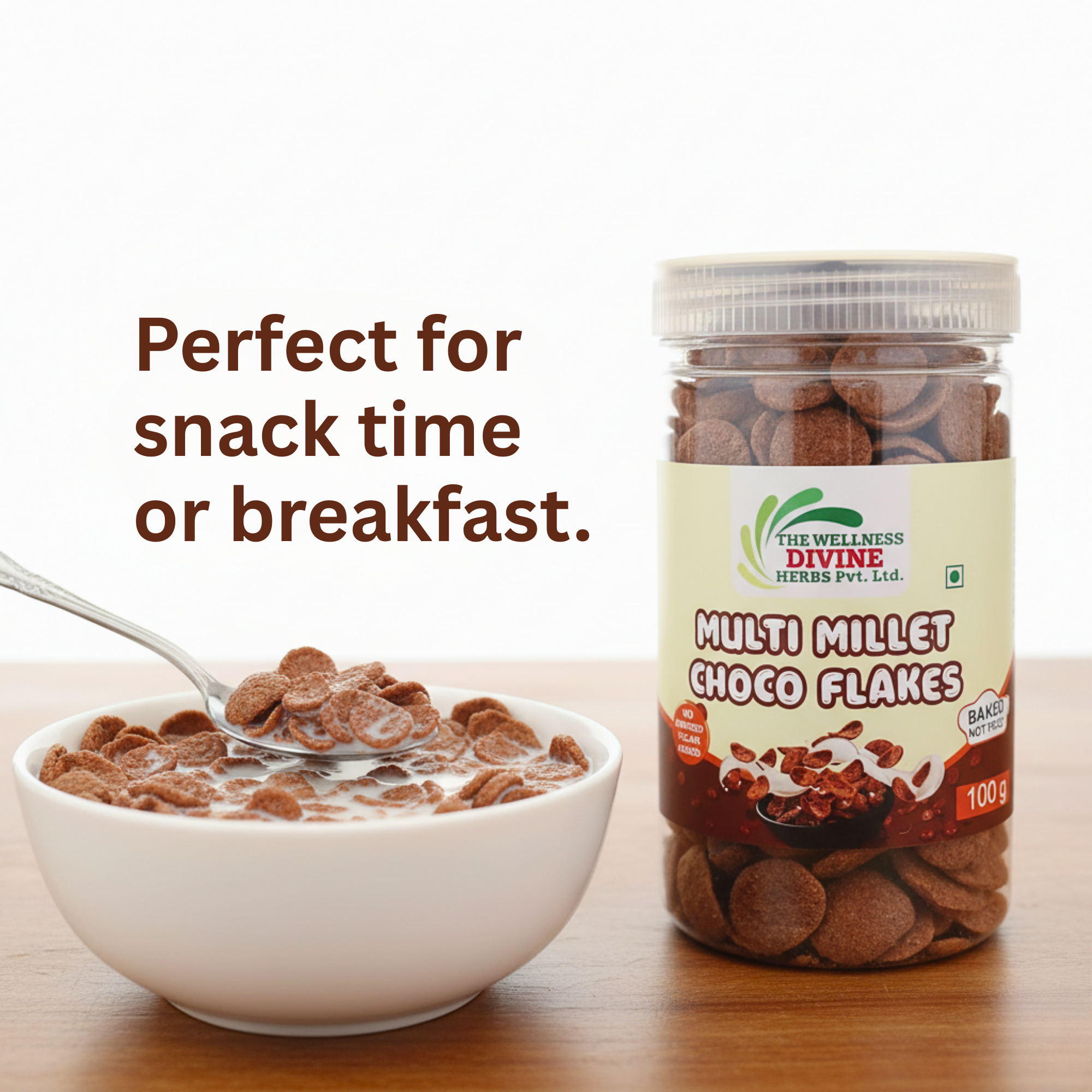 Multi Millet Choco Flakes – Crunchy Chocolate Cereal